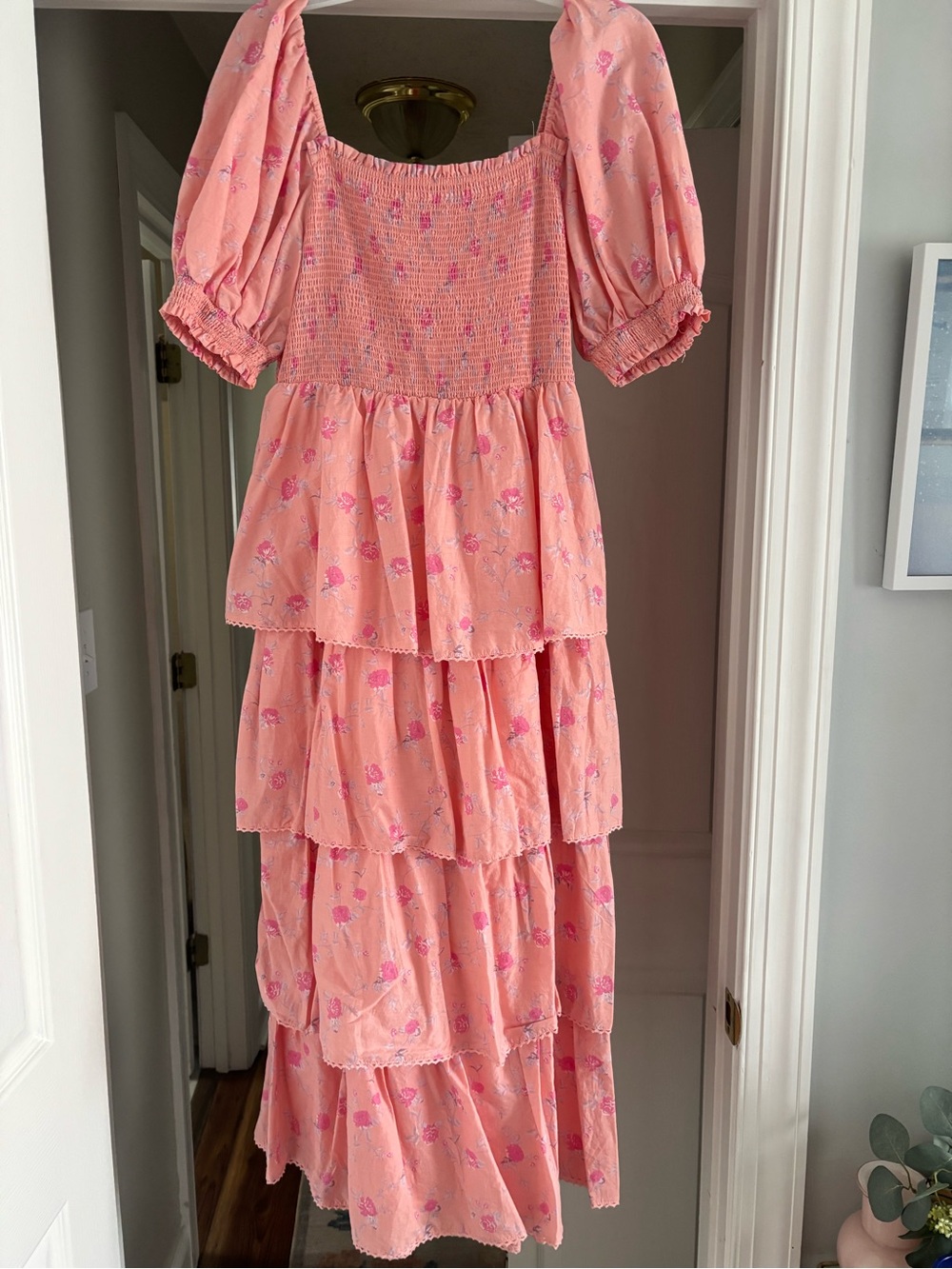 LoveShackFancy for Target Pink Tiered Smocked Maxi Dress